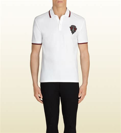 gucci polo white shirt cheap|gucci black and white polo shirts.